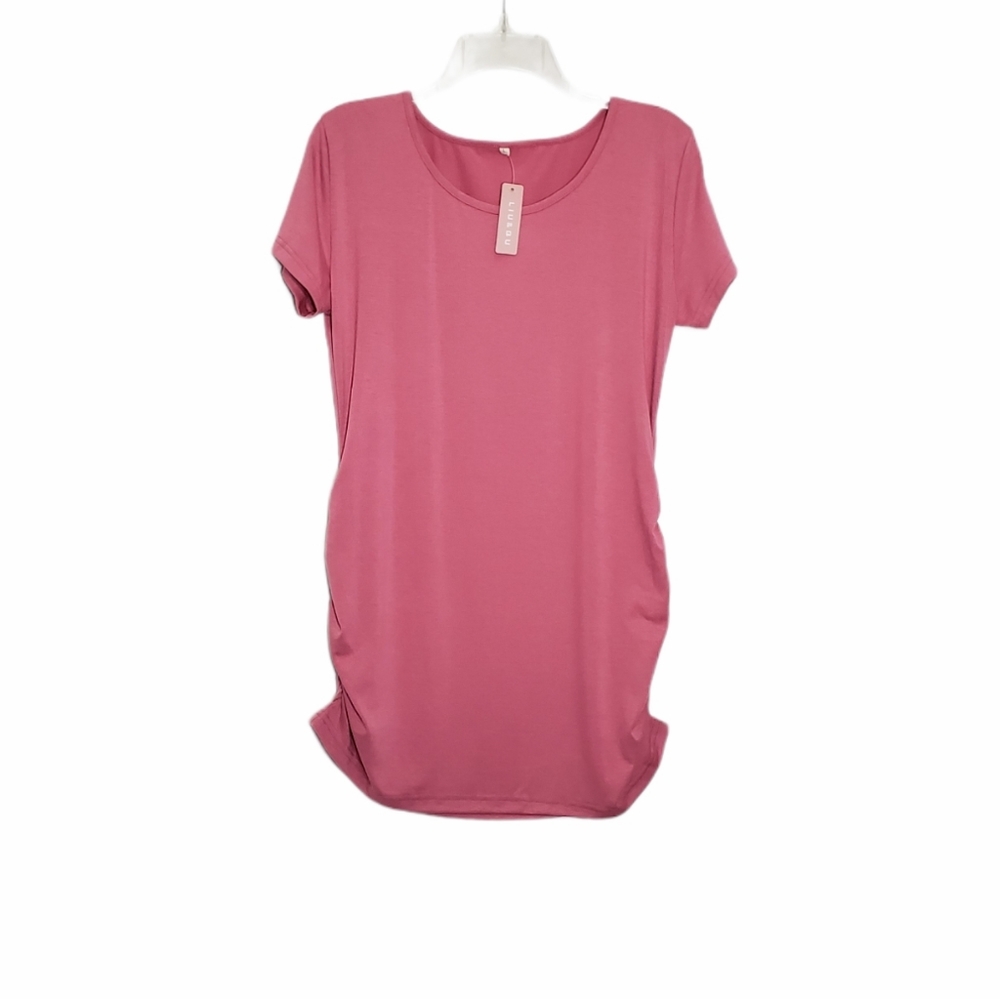 Short Sleeve Long Maternity Shirt P…
